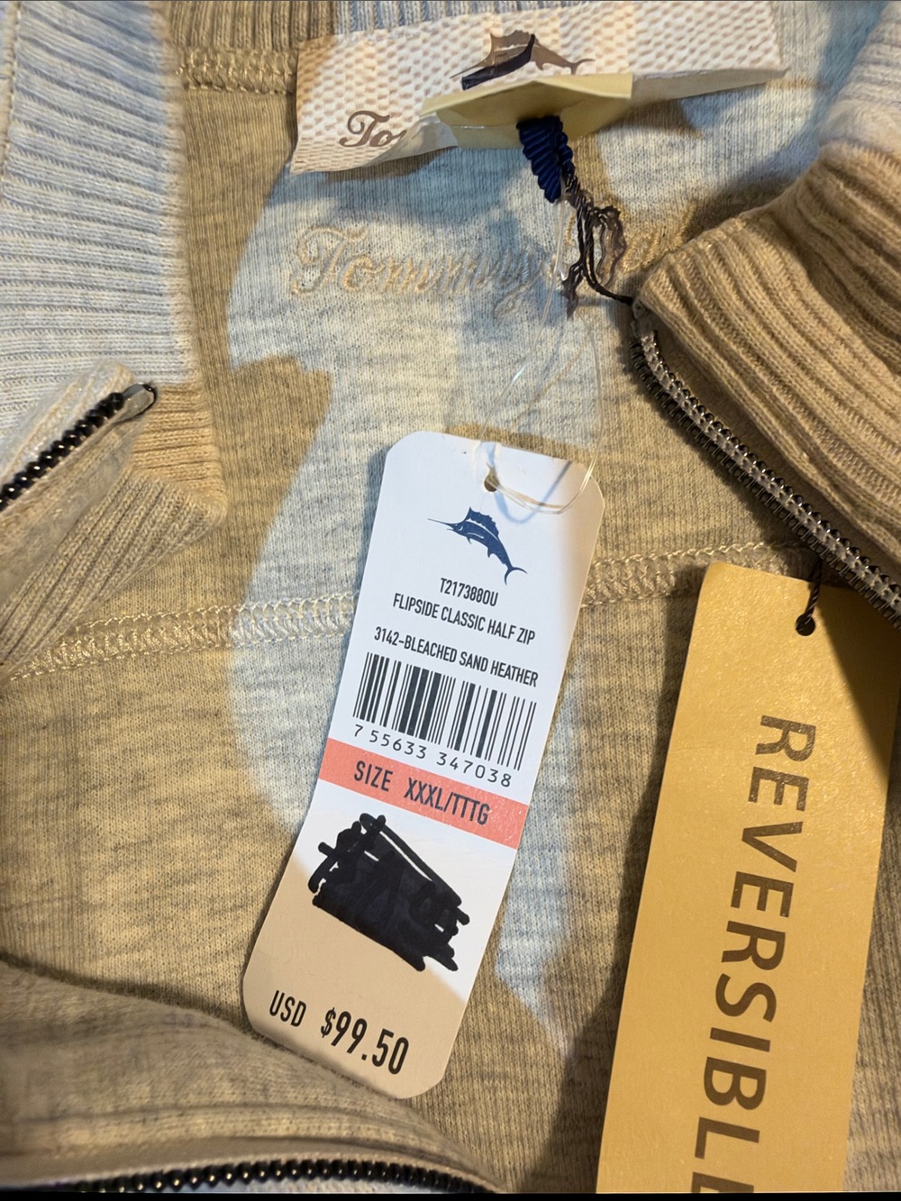 Tommy Bahama Bleached Sand Heather Half-Zip Sweater